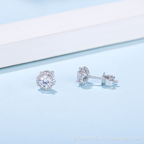Baroque Luxury  925 Sterling Silver Moissanite Women Engagement Diamond Prongs Gemstones Wedding Party Women Stud Earrings
